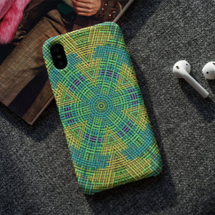 Weave Mandala Yellow Green and Blue iPhone 11 Case