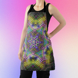 Weave Mandala Yellow Pink and Green Apron