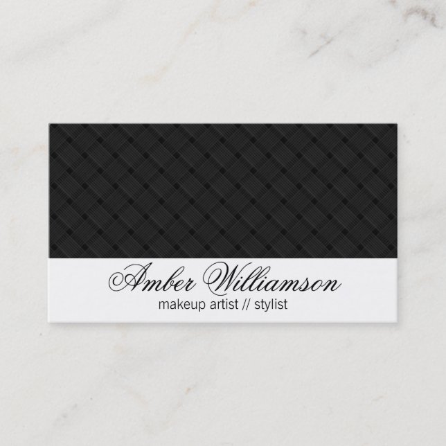 Weave Pattern (Black) Business Card (Front)