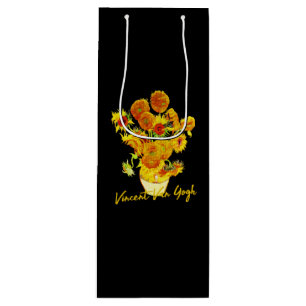 Weave pattern of Sunflowers by Vincent van Gogh Wine Gift Bag
