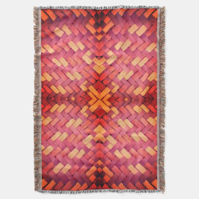 Weaved Harmony Pattern Throw Blanket (Front Vertical)