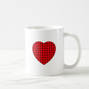 Weaved Red Heart Coffee Mug