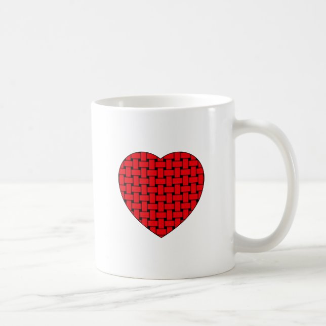Weaved Red Heart Coffee Mug (Right)
