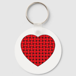 Weaved Red Heart Keychain
