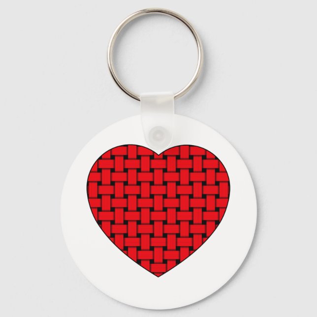 Weaved Red Heart Keychain (Front)