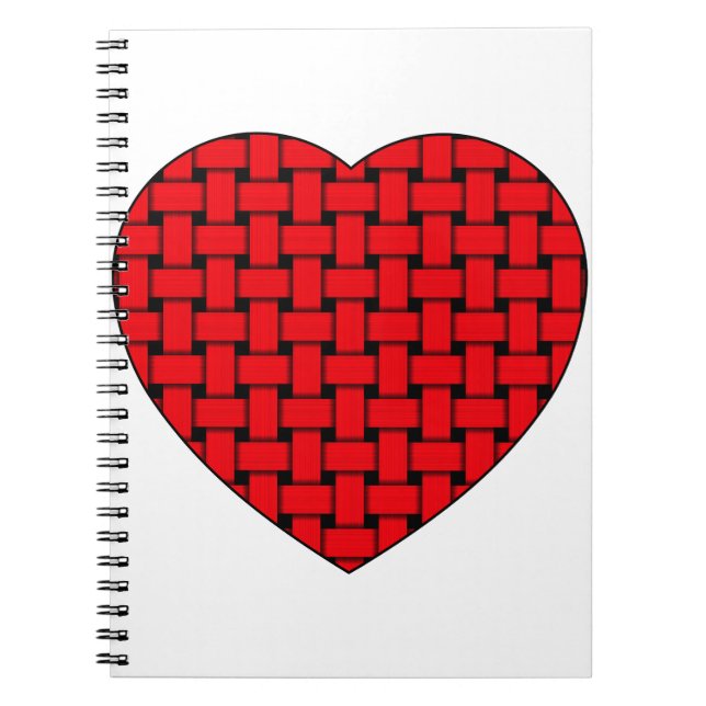 Weaved Red Heart Notebook (Front)