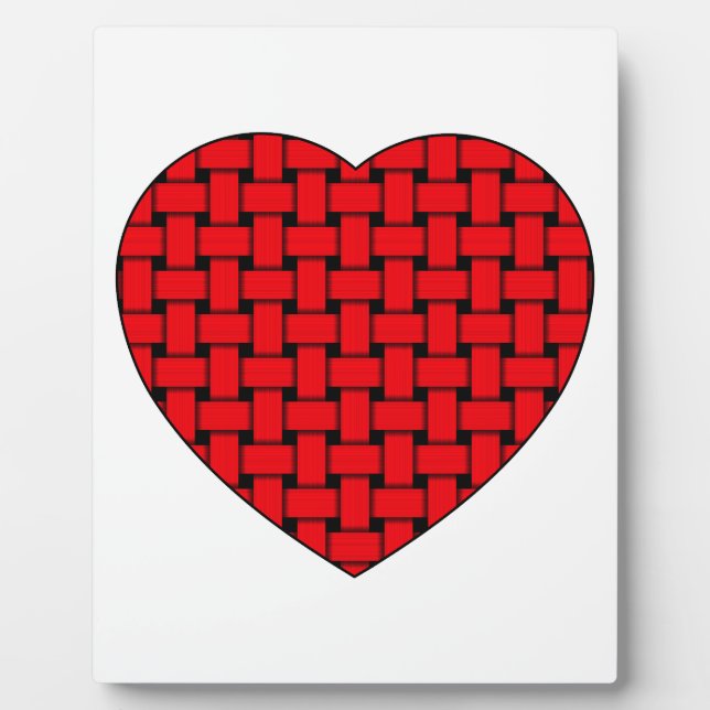 Weaved Red Heart Plaque (Front)