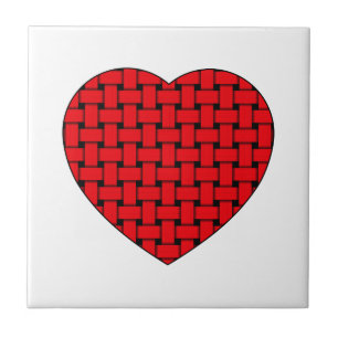 Weaved Red Heart Tile