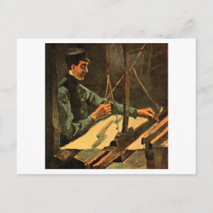 Weaver Facing Right Half-Figure Van Gogh Fine Art Postcard