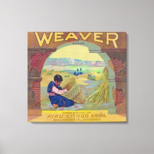 Weaver Orange LabelPiru, CA Canvas Print