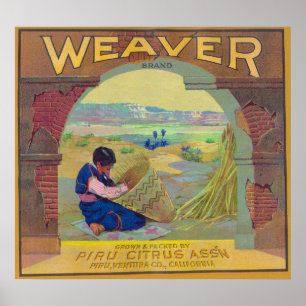 Weaver Orange LabelPiru, CA Poster
