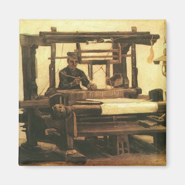 Weaver,Seen from the front 1884, Vincent van Gogh. Magnet (Front)
