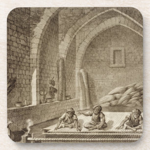 Weaving a Rug, from Volume II Arts and Trades of ' Coaster