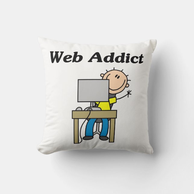 Web Addict Throw Pillow (Front)