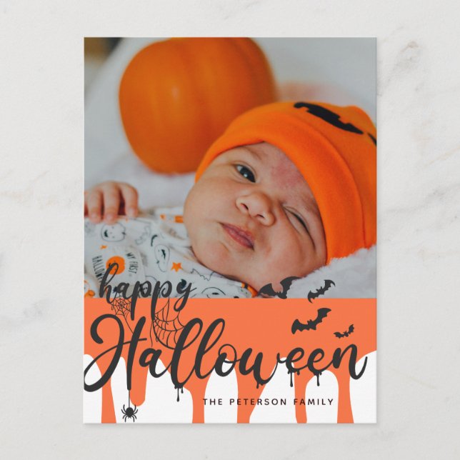 Web | Bats Halloween | Happy Holiday Postcard (Front)