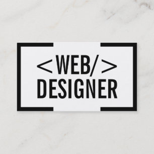 Web Design Plain Bold Black Border Elegant Business Card
