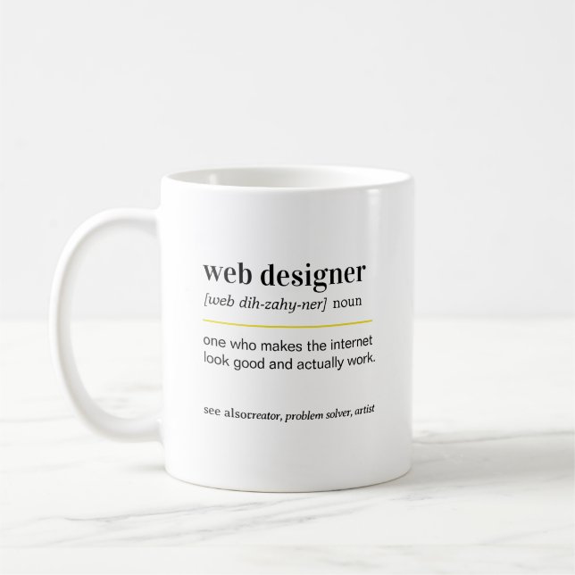 Web Designer Definition Gift Coffee Mug (Left)