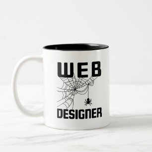 Web Designer Design Website Developer Spider Two-Tone Coffee Mug