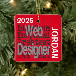 Web Designer Extraordinaire CUSTOM Ceramic Ornament