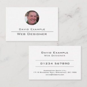 Web Designer with Photo of Holder Business Card