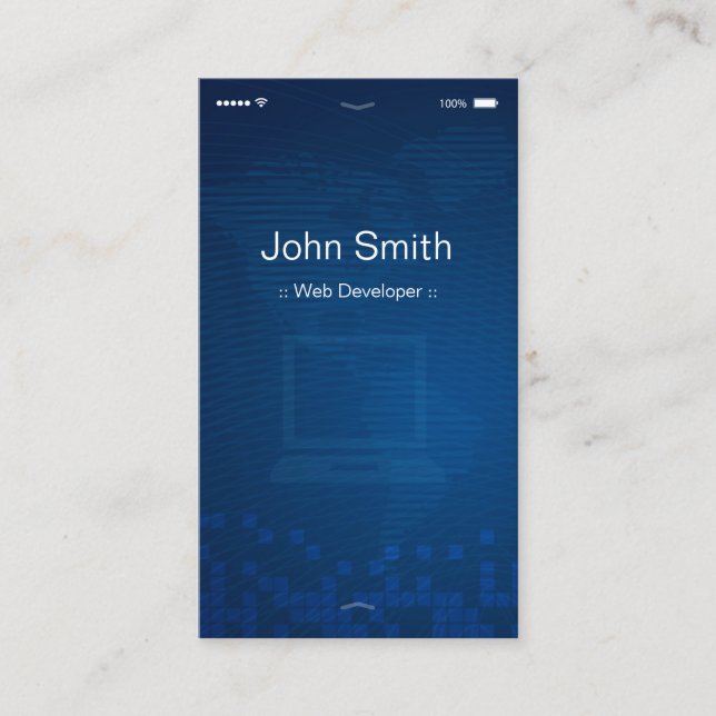 Web Developer - Apple iOS Customizable Flat Design Business Card (Front)