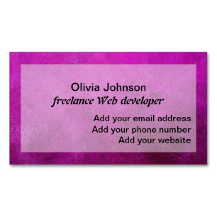 Web Developer Freelance Digital Nomad Purple Magnetic Business Card
