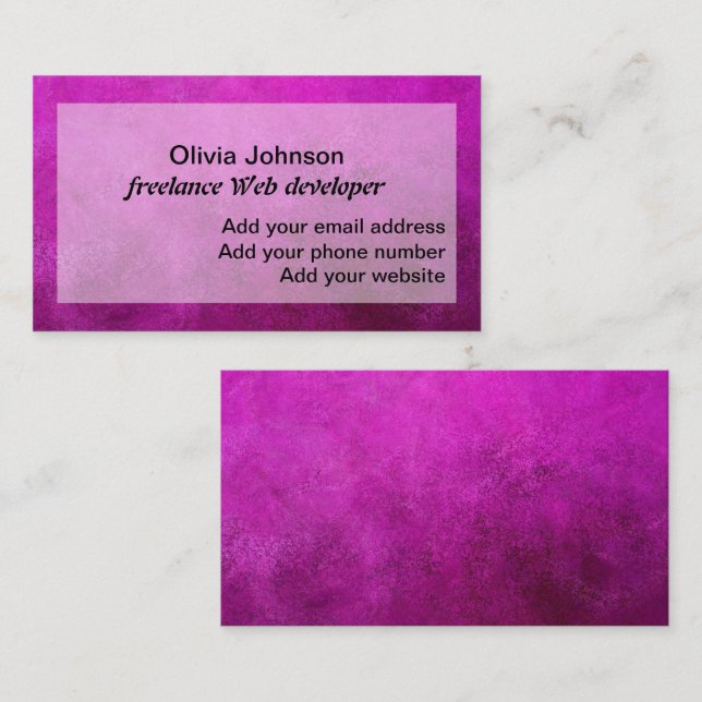 Web developer freelance digital nomads purple business card (Front/Back)