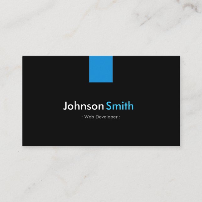 Web Developer Modern Aqua Blue Business Card (Front)