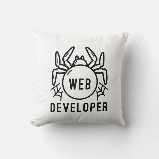 Web Developer Throw Pillow (Front)