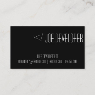 Web Developer's Business Card