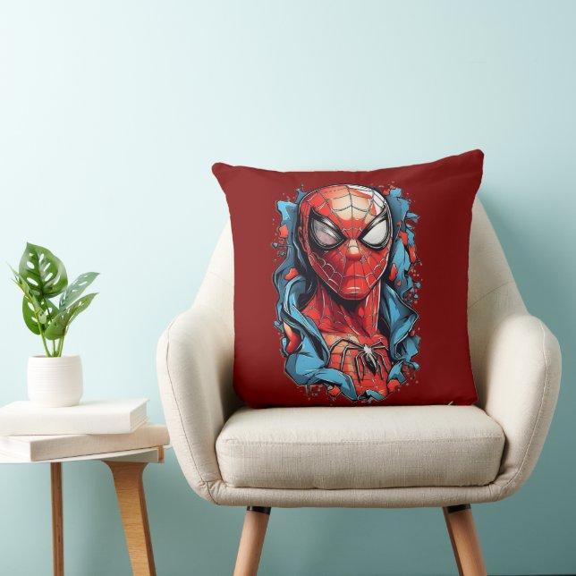 Web Hero Burst – Comic Style Throw Pillow (Chair)