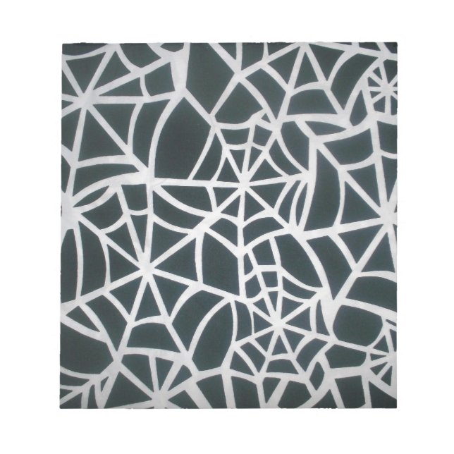 Web of Mystery: Delicate Trap - White Spider Web Notepad (Front)