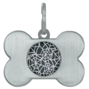 Web of Mystery: Delicate Trap - White Spider Web Pet Tag