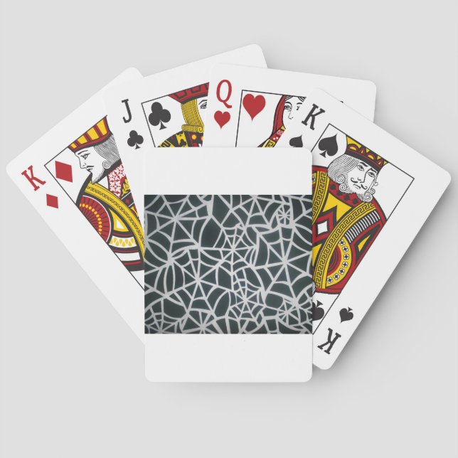 Web of Mystery: Delicate Trap - White Spider Web Playing Cards (Back)