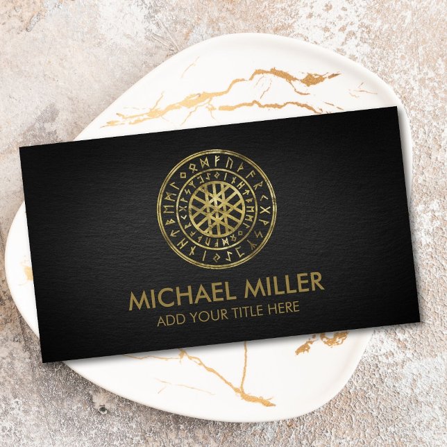 Web of Wyrd and Runic Alphabet Business Card (Creator Uploaded)