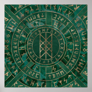 Web of Wyrd - Malachite, Leather and Gold Poster