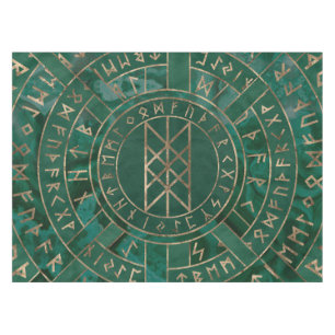 Web of Wyrd - Malachite, Leather and Gold Tablecloth
