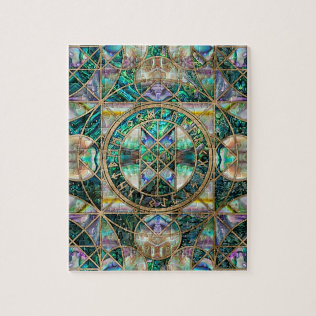 Web of Wyrd The Matrix of Fate -Abalone Shell Jigsaw Puzzle (Vertical)