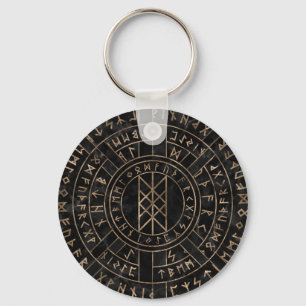 Web of Wyrd The Matrix of Fate- Marble and gold Keychain