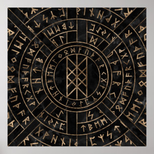 Web of Wyrd The Matrix of Fate- Marble and gold Poster