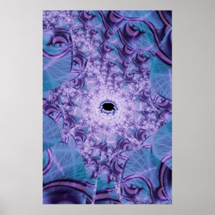 Web Purple and Blue Fractal Art Poster