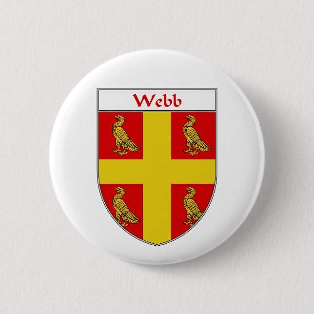 Webb Coat of Arms/Family Crest 2 Inch Round Button (Front)