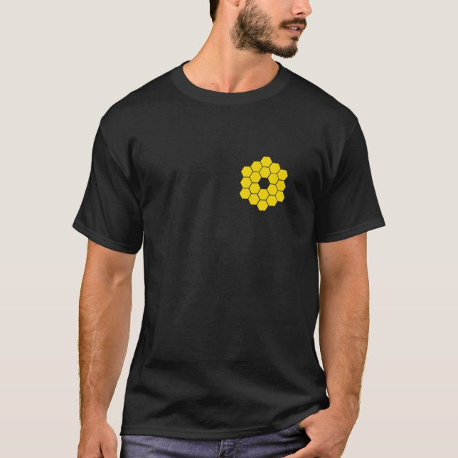 Webb Space Telescope Mirrors Yellow Hexagons JWST  T-Shirt (Front)