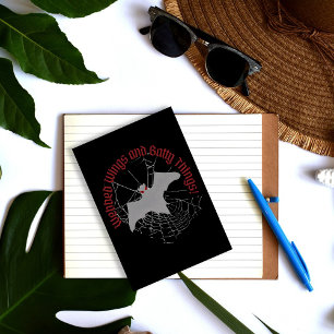 "Webbed Wings and Batty Things" Halloween Vampire  Postcard