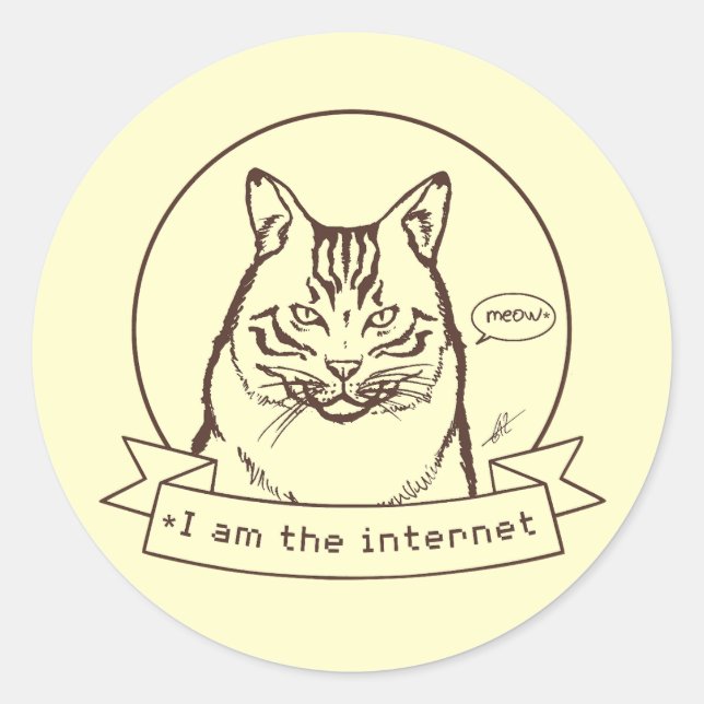 WebCat Classic Round Sticker (Front)