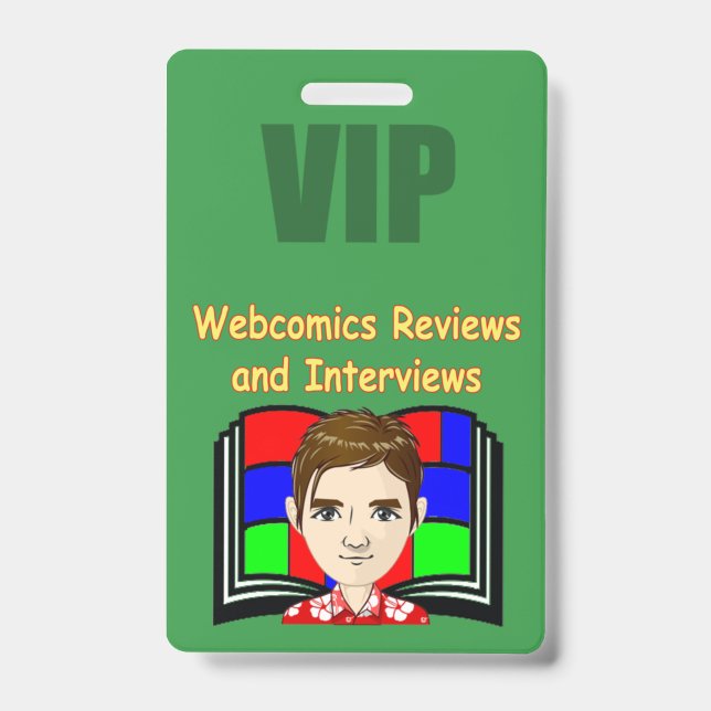 Webcomics Reviews & Interviews Badge (Front)