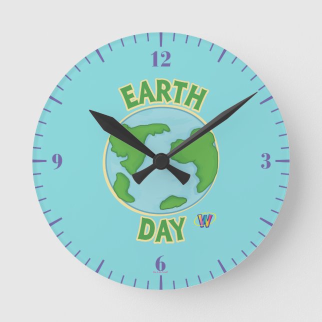 Webkinz Earth Day Round Clock (Front)