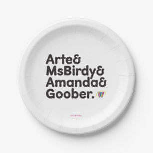 Webkinz Names Design Paper Plate