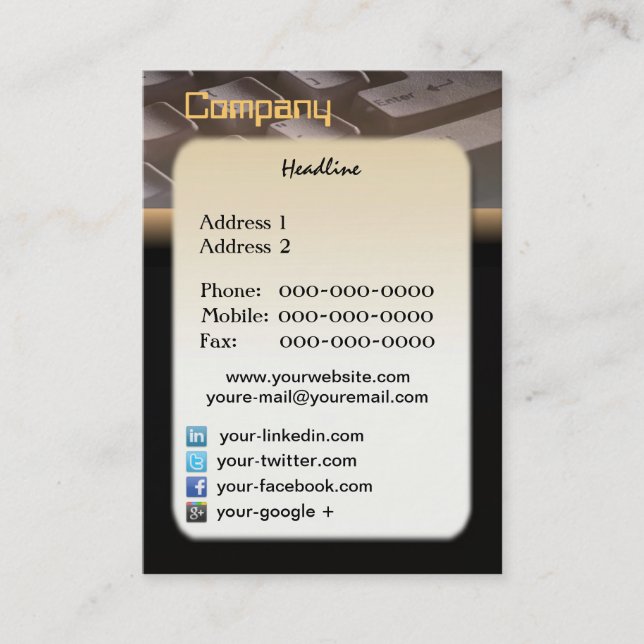 Webmaster Business Card (Front)