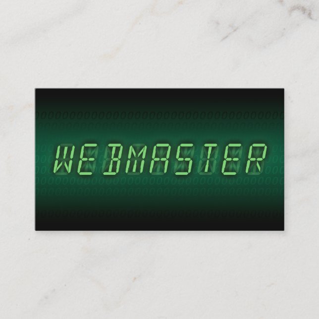 webmaster : digital readout business card (Front)